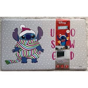 Disney Stitch With Scarf Santa Hat Fatigue Kitchen Mat 18 X 30” Christmas NEW